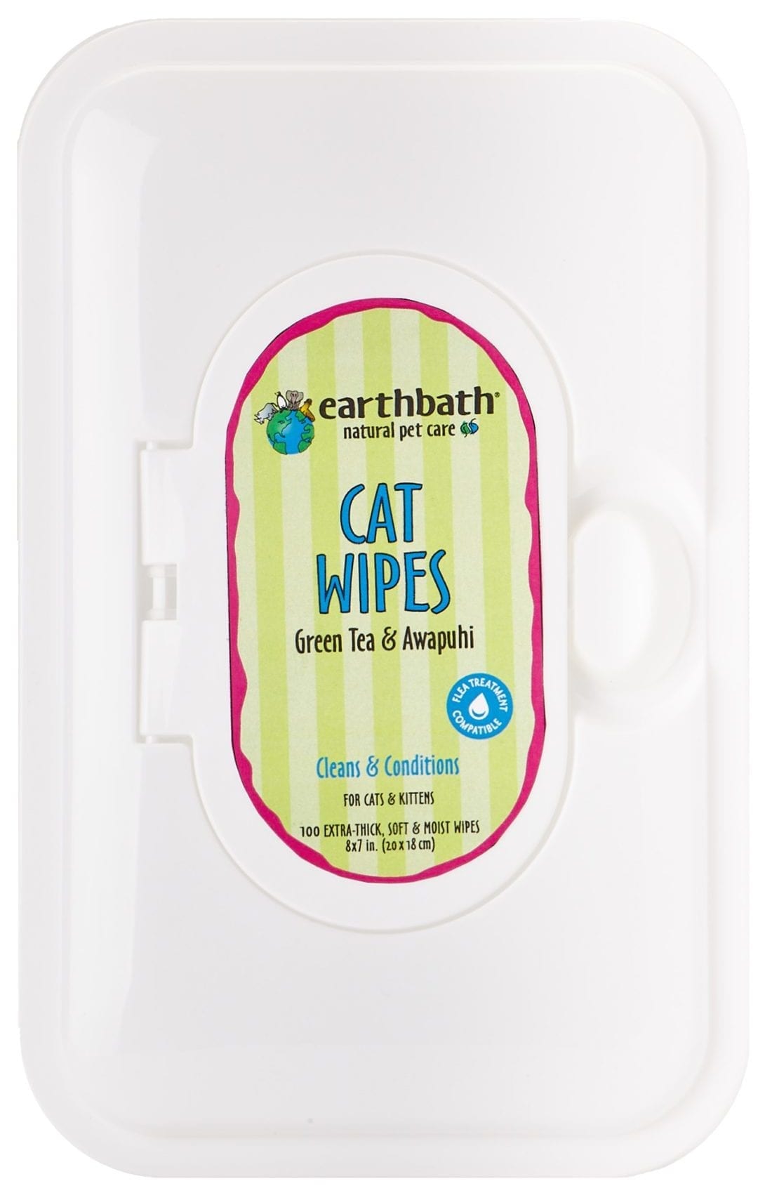 Earthbath Grooming Wipes - For Cat With Awapuhi Hypoallergenic Green Tea Scent 100pcs