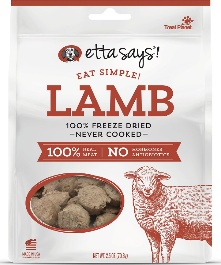 Etta Says! Eat Simple! Dog Treats - 100% Freeze Dried Lamb 2.5oz