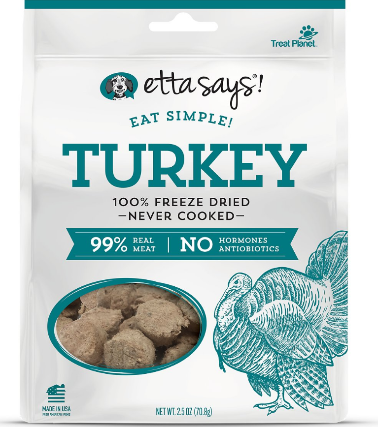 Etta Says! Eat Simple! Dog Treats - 100% Freeze Dried Turkey 2.5oz