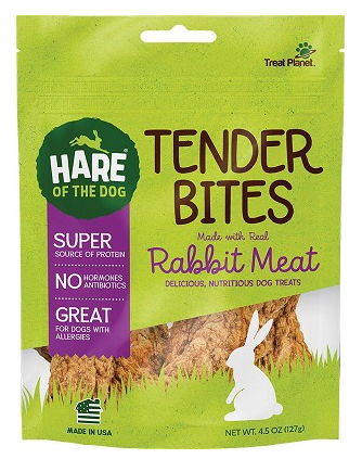 Hare Of The Dog Bagged Rabbit Dog Treats - Rabbit Tender Bites 4.5oz