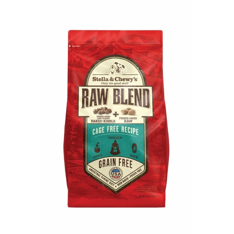 Raw Blend Cage Free Recipe delivers a unique combination of protein rich, grain-free baked kibble coated with our irresistible freeze-dried raw, and mixed with real, whole pieces of freeze-dried raw chicken. The result is a great tasting and convenient high protein diet. The perfect solution to fuel your petÕs wild side!