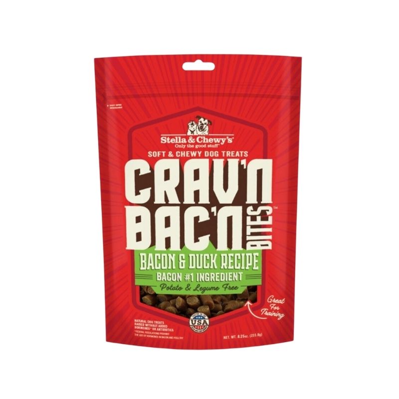 Stella & Chewy's CRAV’N BAC’N BITES Dog Treats 8.25oz - Bacon & Duck Recipe