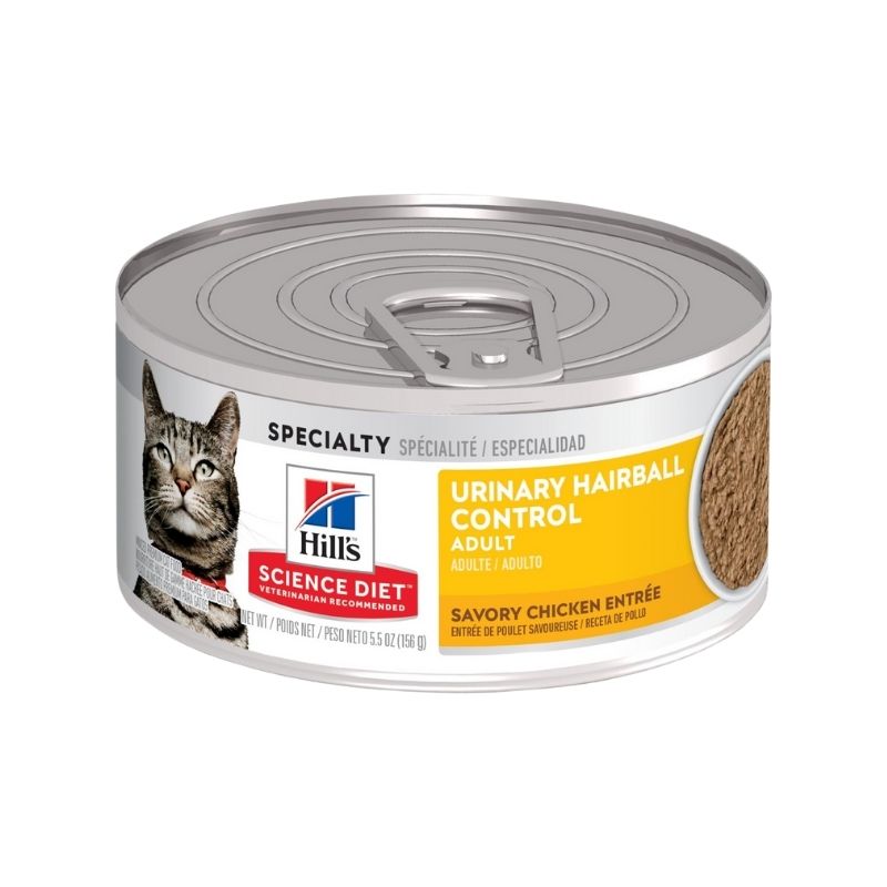 Hill's Science Diet Adult Urinary Hairball Control Canned Cat Food (Savory Chicken Entree) - Vetopia Online Store