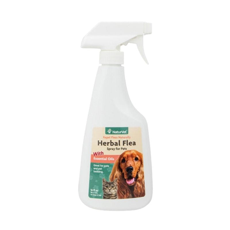 NaturVet - Herbal Flea Spray (with Essential Oils) for Dogs & Cats