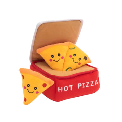 ZippyPaws | Zippy Burrow Pizza Box | Dog Plush Toy | Vetopia