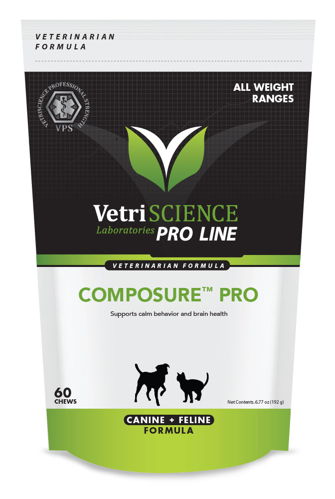 VetriScience - Composure PRO (Calming Supplement) 60 ChewsAll Weight Ranges Bite-Sized Chews (60 Chews)