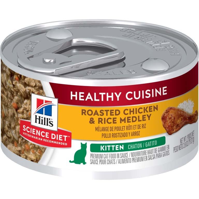 Hill's Science Diet Healthy Cuisine Canned Kitten & Cat Food (Roasted Chicken & Rice Medley) - Vetopia Online Store