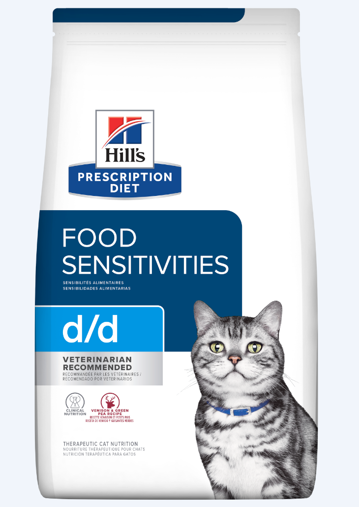 Hill's 希爾思處方食品 - d/d 貓用食物/皮膚敏感護理配方 (鹿肉及碗豆味) 3.5磅