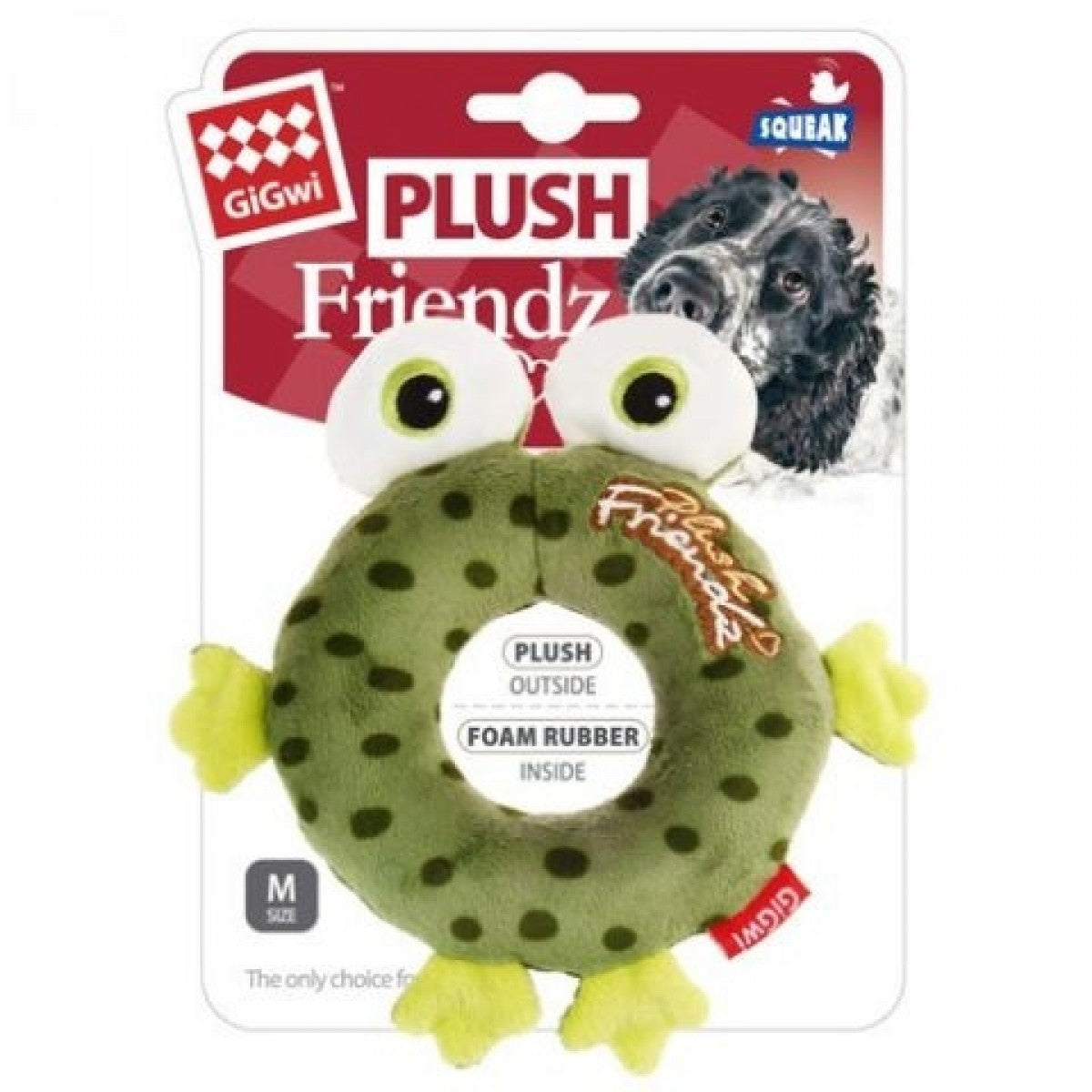 PLUSH FRIENDZ With Foam Rubber Ring and Squeaker - Frog