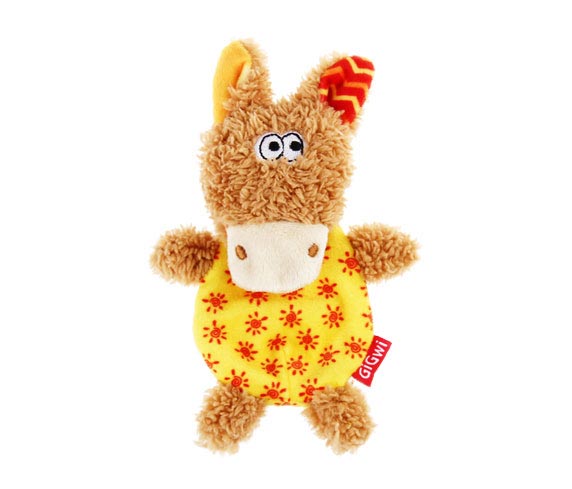 PLUSH FRIENDZ Brown/Yellow With Refillable Squeaker Donkey