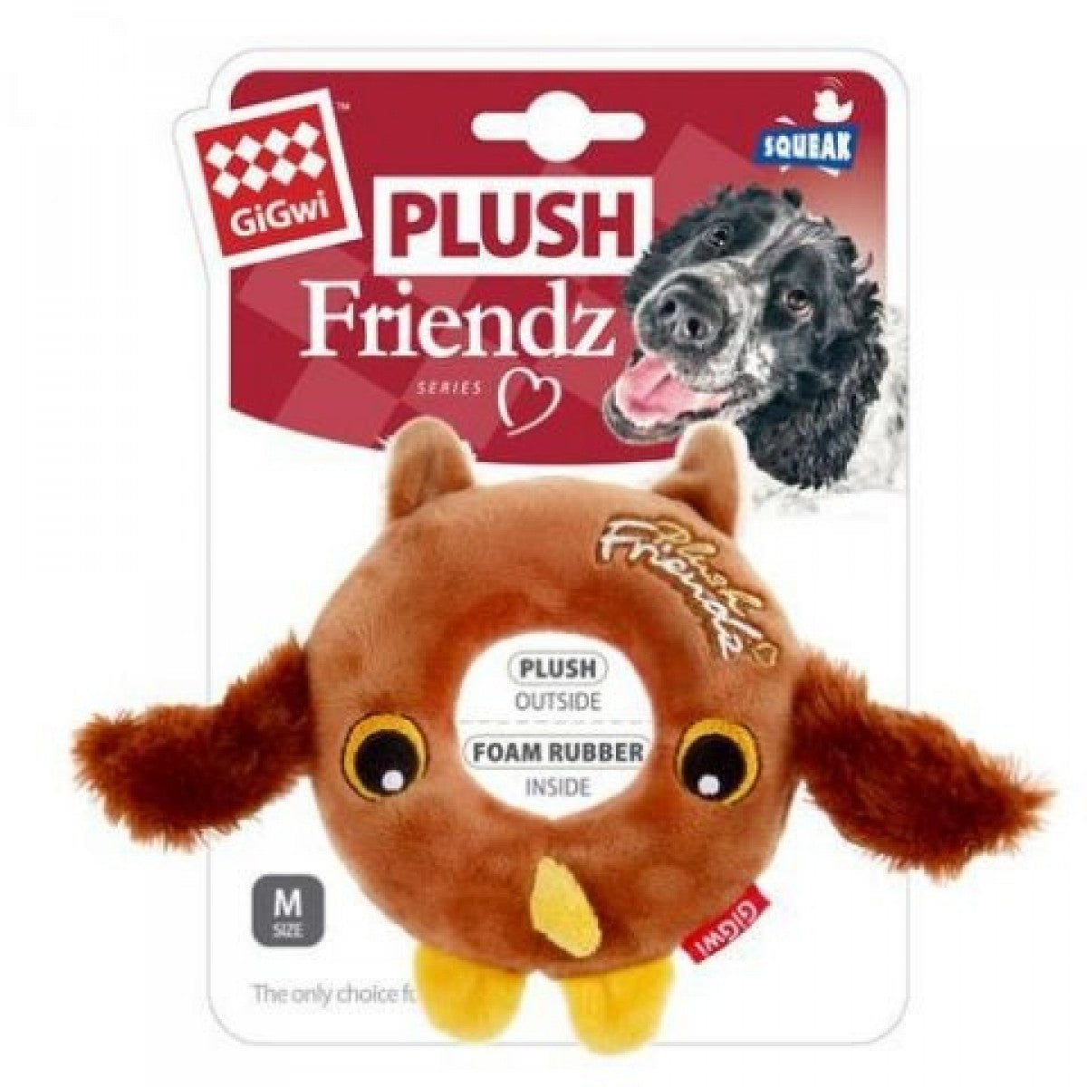 PLUSH FRIENDZ With Foam Rubber Ring and Squeaker - Owl