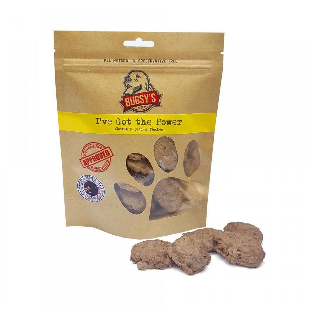 Bugsy's Dog Treats - I've Got The Power: Australian Chicken & Ginseng 70g