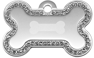 施華洛水晶系列 - 銀色骨水晶牌