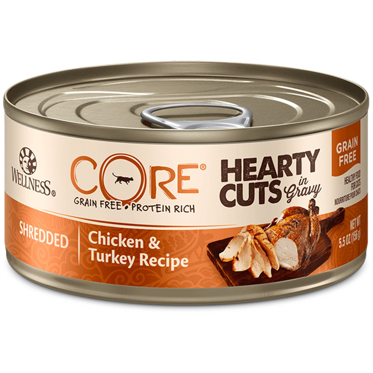 Wellness CORE Hearty Cuts for Cats - Grain Free Chicken & Turkey can 5.5oz