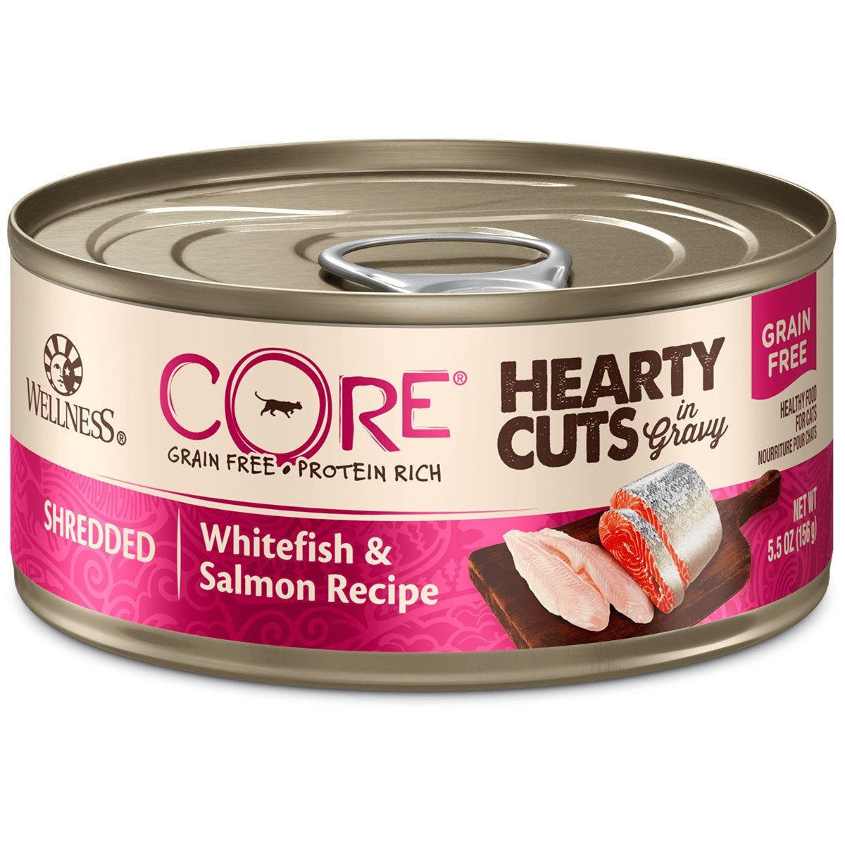 Wellness CORE Hearty Cuts for Cats - Grain Free Whitefish & Salmon can 5.5oz