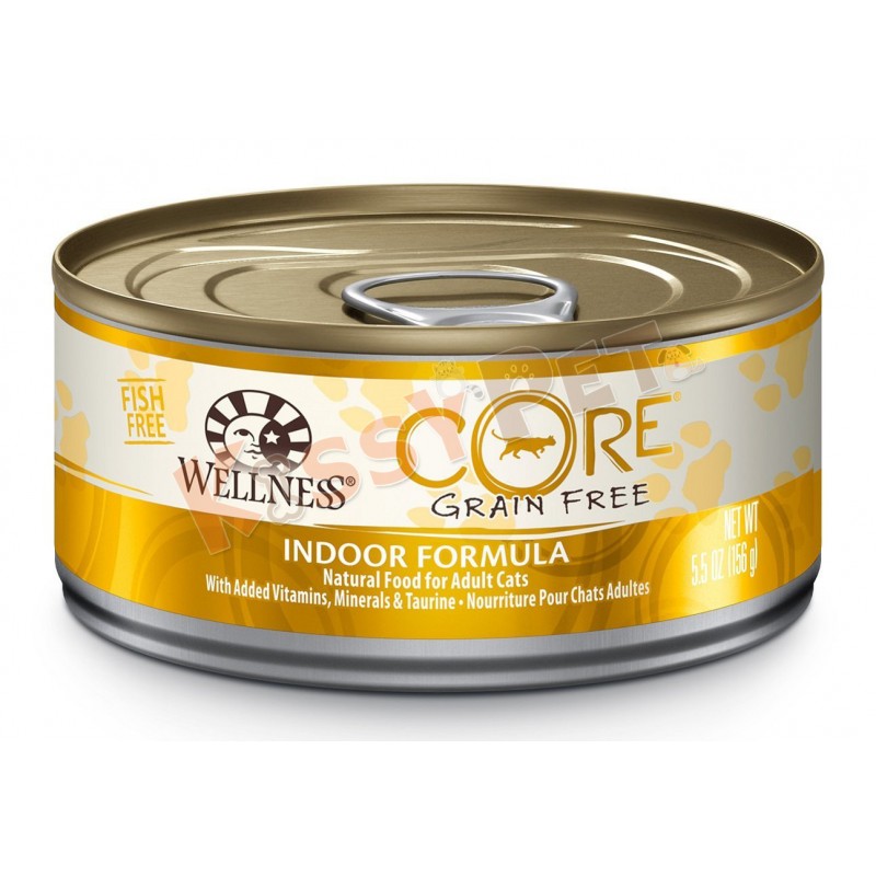 Wellness CORE Grain Free Cat Canned Food - Indoor Chicken, Chicken Liver & Turkey 5.5oz